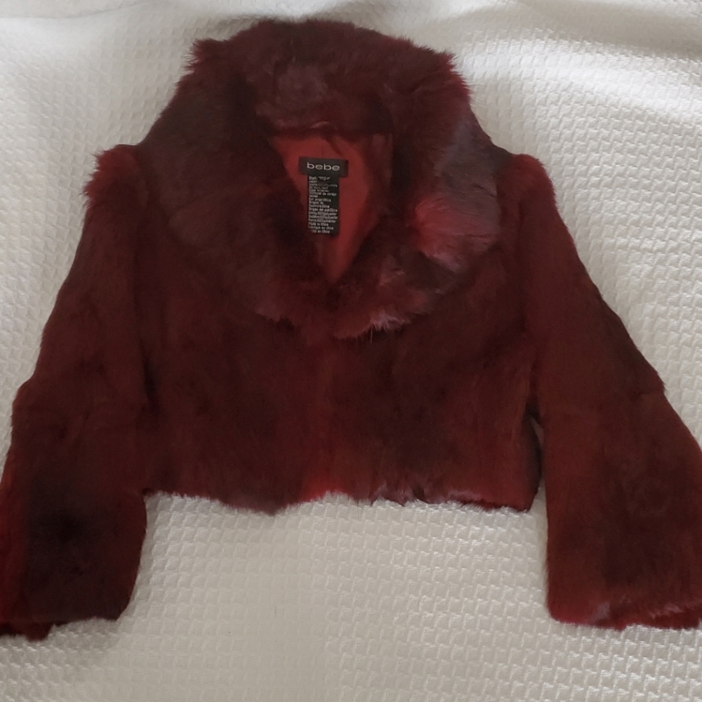 Bebe Cropped Rabbit Fur Jacket - Picture 4 of 11